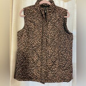 Leopard Print Puffer Vest